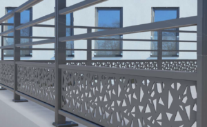 Installation garde-corps terrasse avec tôle design découpe laser à Nantes (44) - Menuiserie du Héron - Maître Artisan Spécialiste Rénovation
